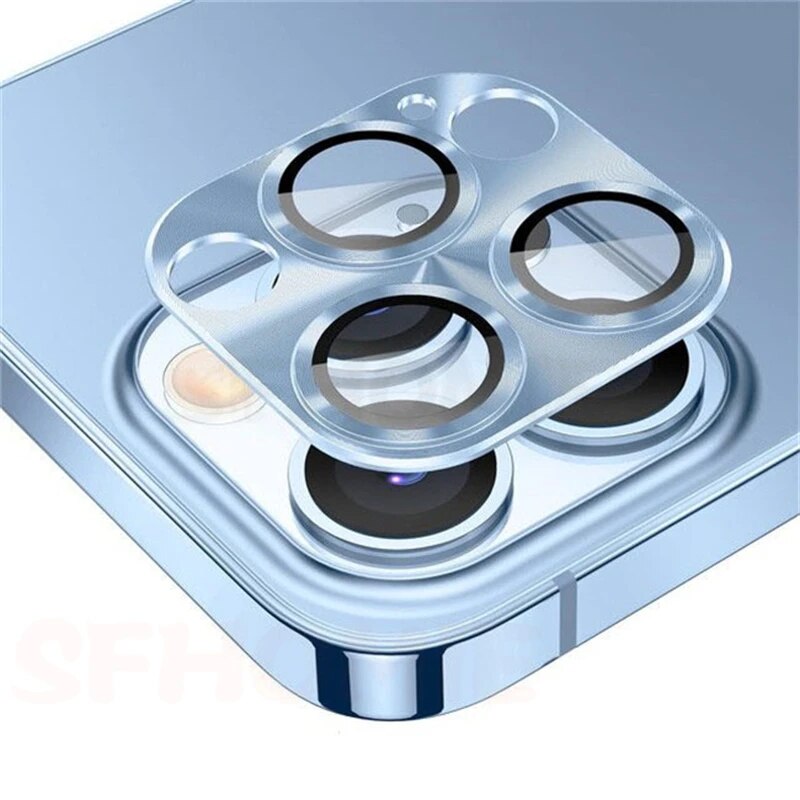 Camera Lens Protector voor iPhone 11 15 14 12 13 Pro Max Titanium Metalen Camera Cover Scherm Metaal Glas Voor iPhone 14 15 Pro MAX: Blauw / Bundel 9