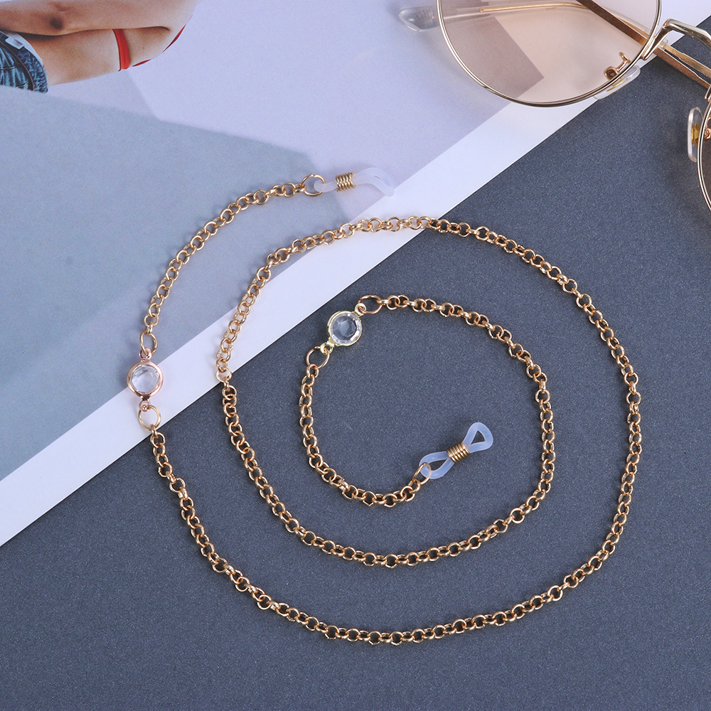 1PC Women Pearls Sunglasses Chains Gold Eyeglasses Chains Sunglasses Holder Necklace Eyewear Retainer Accessories: 5-BZ1363