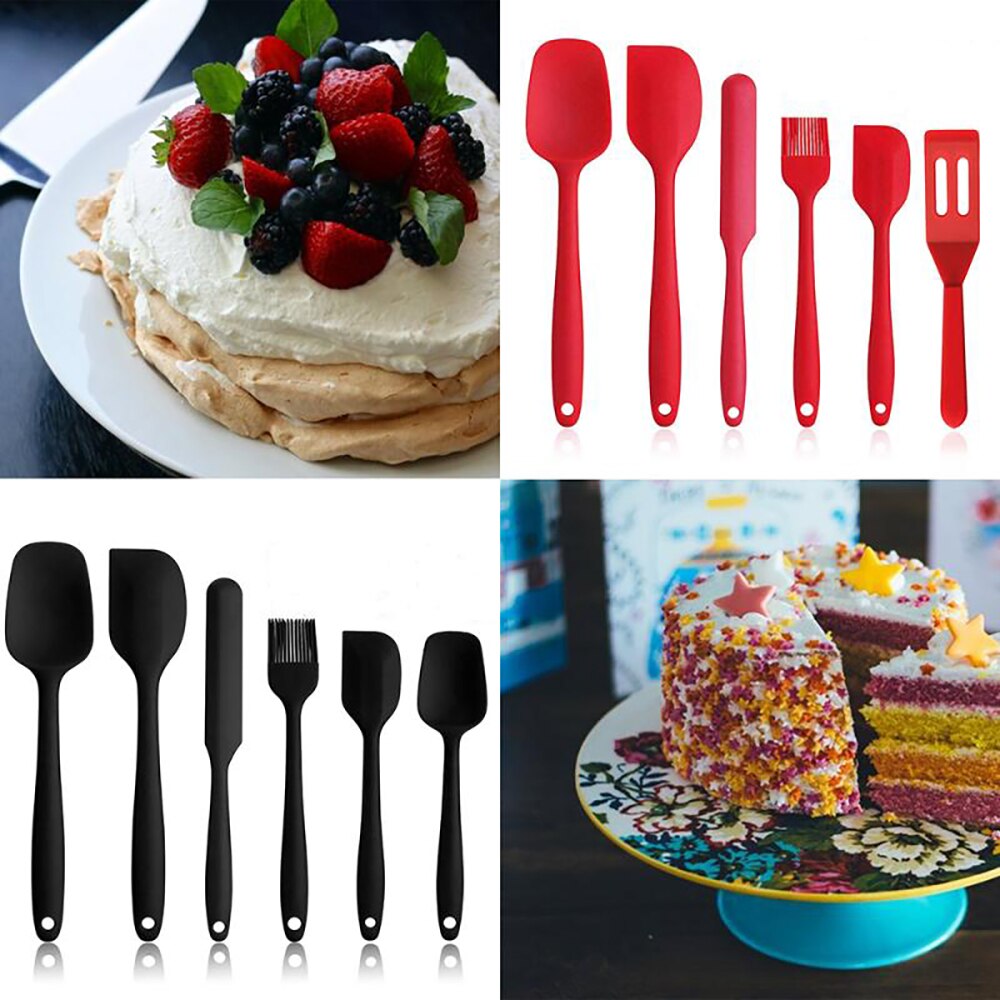 Food Grade Heat Resistant Baking Pastry Tools Kitchen Mixing Utensils Silicone Spatula Set