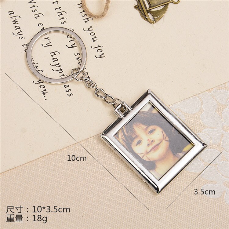 Mini-legering fotoram nyckelring nyckelring fob för bild europeisk stil hem fest skrivbord dekoration foto display hållare: 13 slumpmässig färg