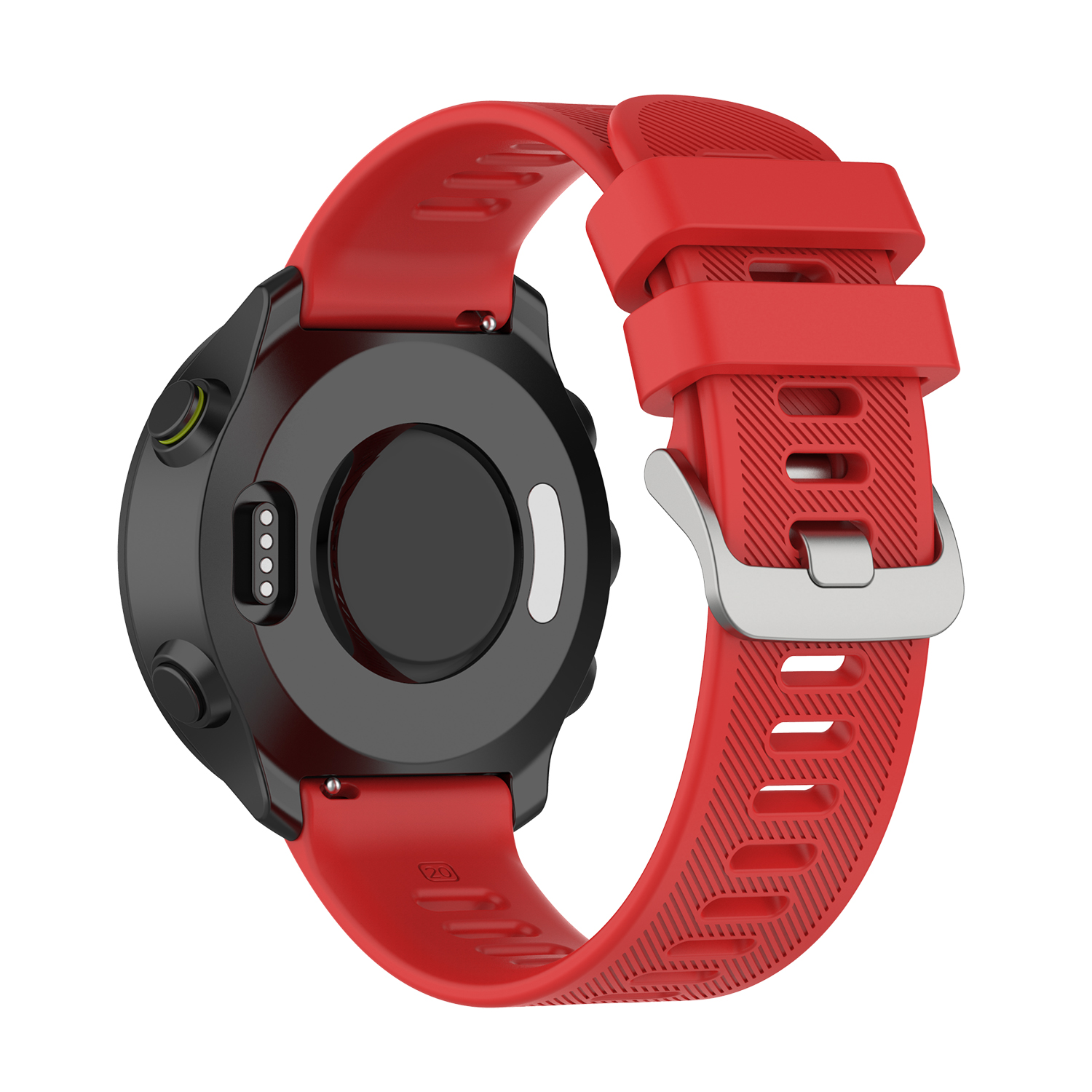 Correas de reloj de 20mm para Garmin Forerunner 158 venu sq/venu, pulsera deportiva de silicona para Polar Ignite, correas de reloj para Forerunner 55: Negro carbón
