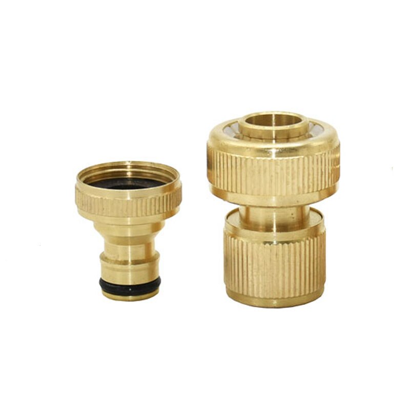 Haveslange 1/2 5/8 3/4 to 3/4 " hun lynkobling messing 16mm 20mm kobber metal gevind vandrør tilslutning 1 sæt