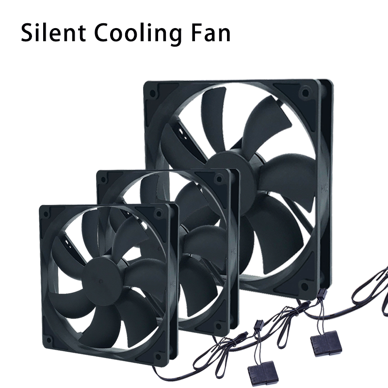Ventilador de ordenador silencioso de 8cm, 9cm y 12cm, ventiladores de PC silenciosos para ordenador, carcasa de PC, GPU, CPU, refrigeración del radiador