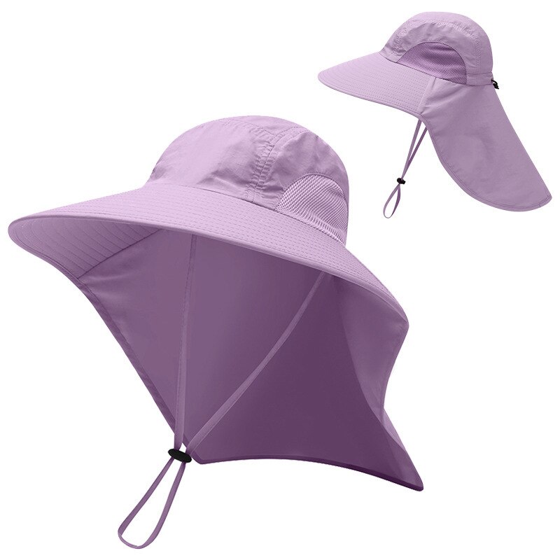Chapeau de Protection contre les UV pour le cou, casquette de Protection solaire à large bord, pour voyage, Camping, randonnée, bateau: Violet