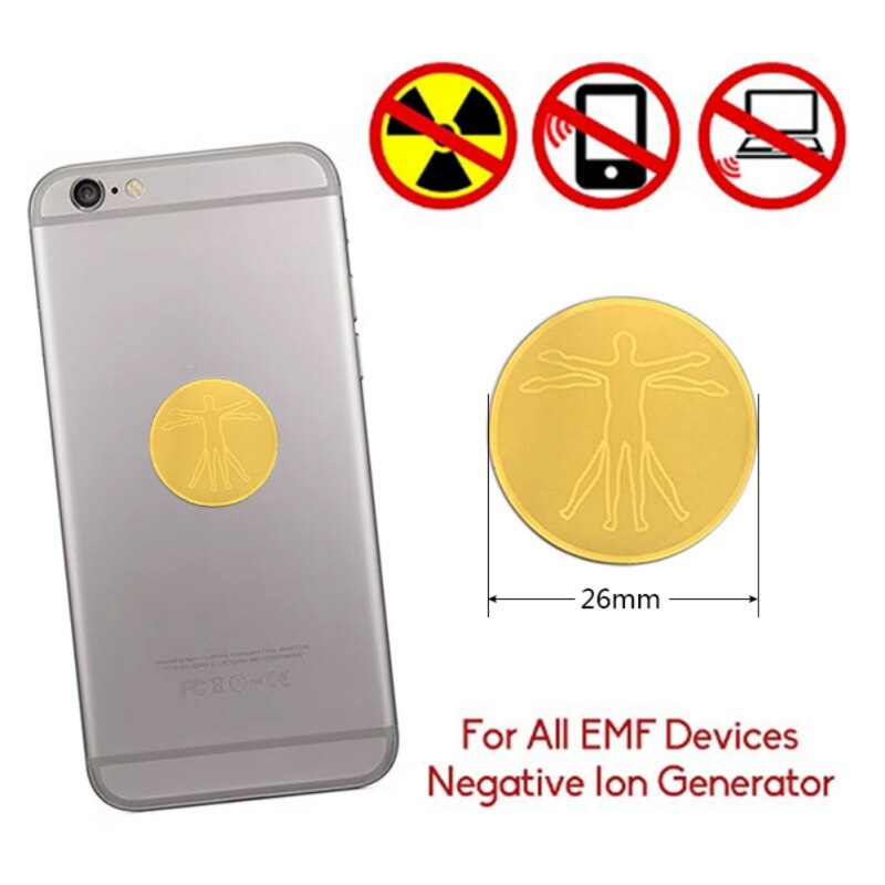 Reduce 99% EMF Cell Phone Sticker, golden Anti Radiation Protector Sticker Blocker , EMF Blocker For all Electronic Devices