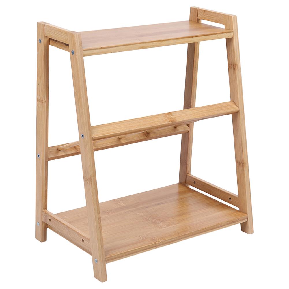 Spice Rack Organizer 3 Tier Kitchen Cabinet Bamboo Storage Shelf Family Home Large Portable Countertop Storage Kitchen Organiz: Default Title