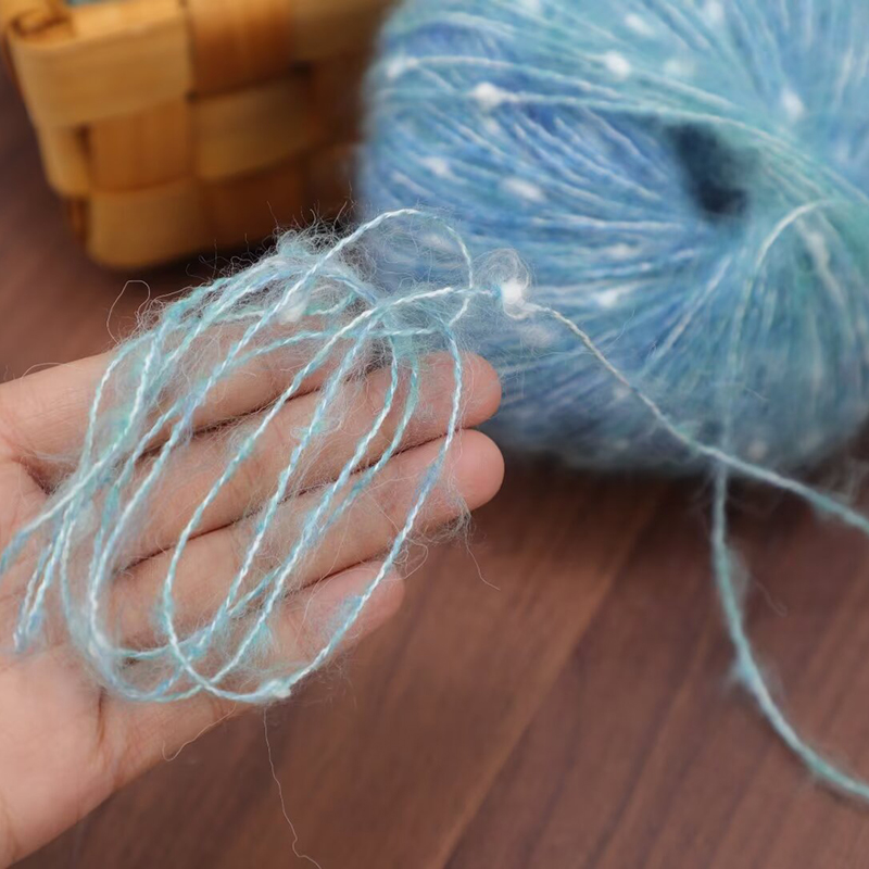 Hilo de Mohair de Alpaca para ganchillo, paquete de 150g de puntos coloridos para tejer chal, ropa, bufanda, hilo de lana teñido segmental degradado para bebé