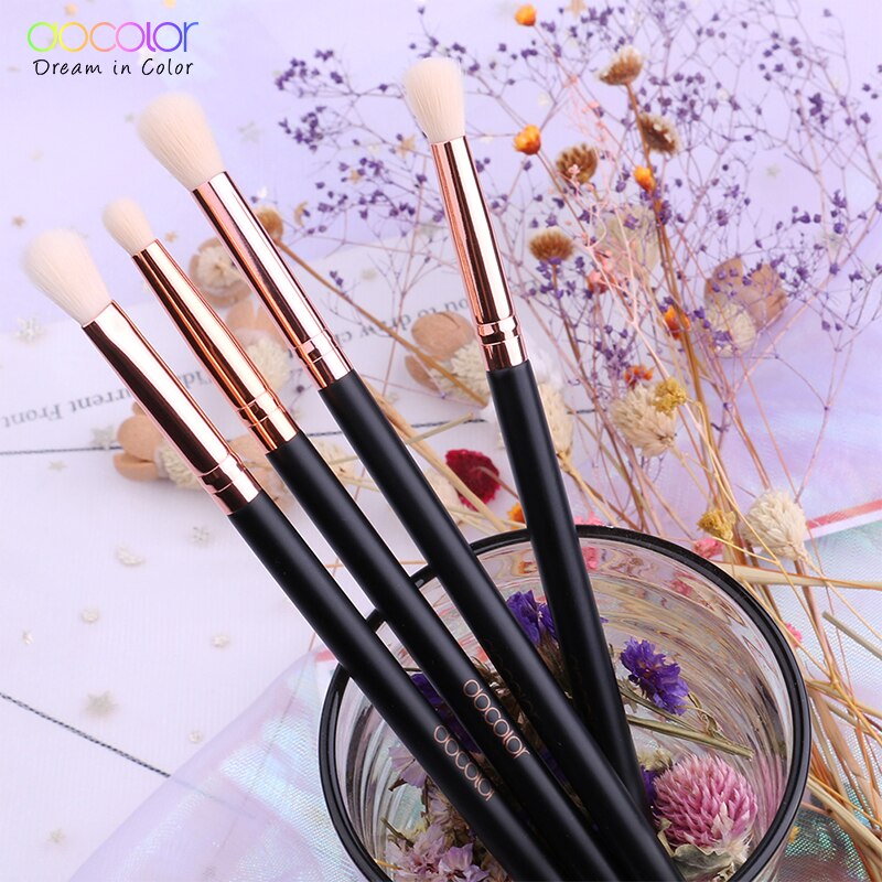 Docolor Make-Up Kwasten 4 Stuks Eyeshadow Brush Blending Wenkbrauw Make Up Borstels Synthetische Haren Schoonheid Cosmetica Borstel Set