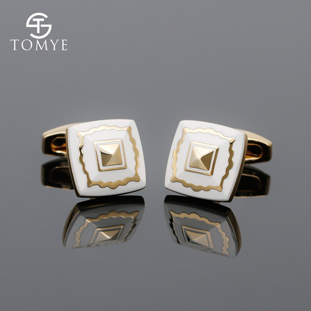 TOMYE Novelty Gold Cufflinks Square Copper Shirt Cufflinks For Mens XK18S380