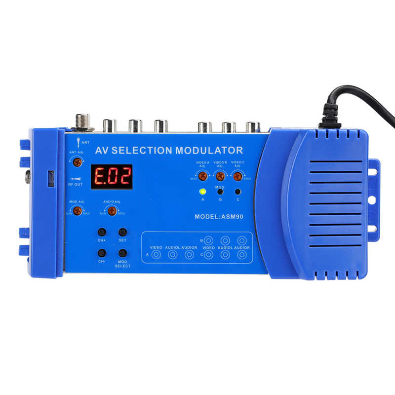 ASM90 Digital Domestic Modulator AV Optional Modulator VHF UHF PAL Standard Portable Converter for EU Plug
