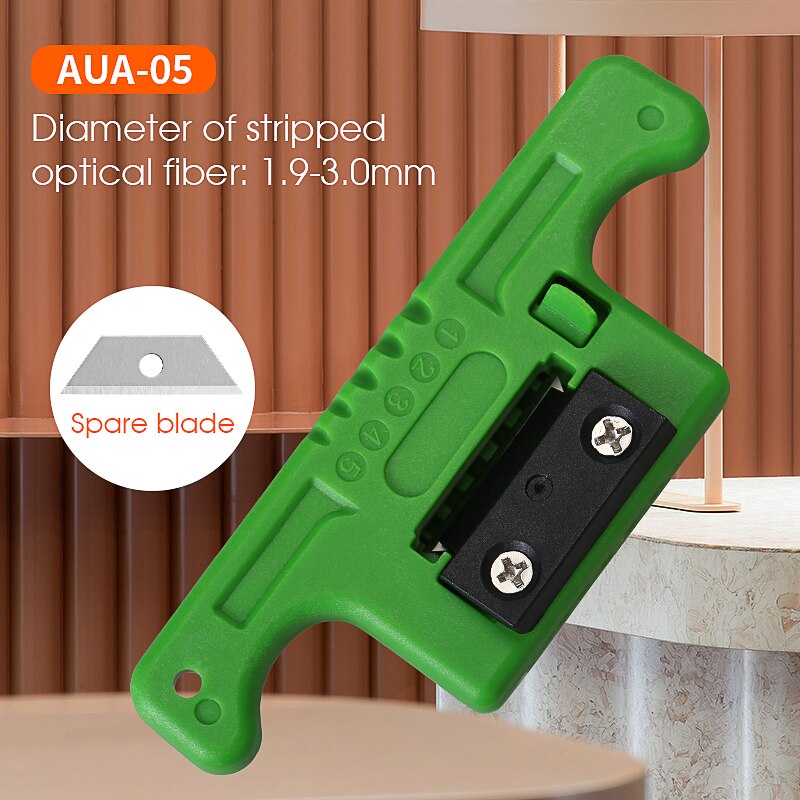 HMSAT-5 Fiber Câble Dénudeur FTTH À Fibers Optiques Décapage 1.9 ~ 3mm MSAT5 Accès Outil Kit Tampon Lâche Tube Décapant AUA-05: Green and blade