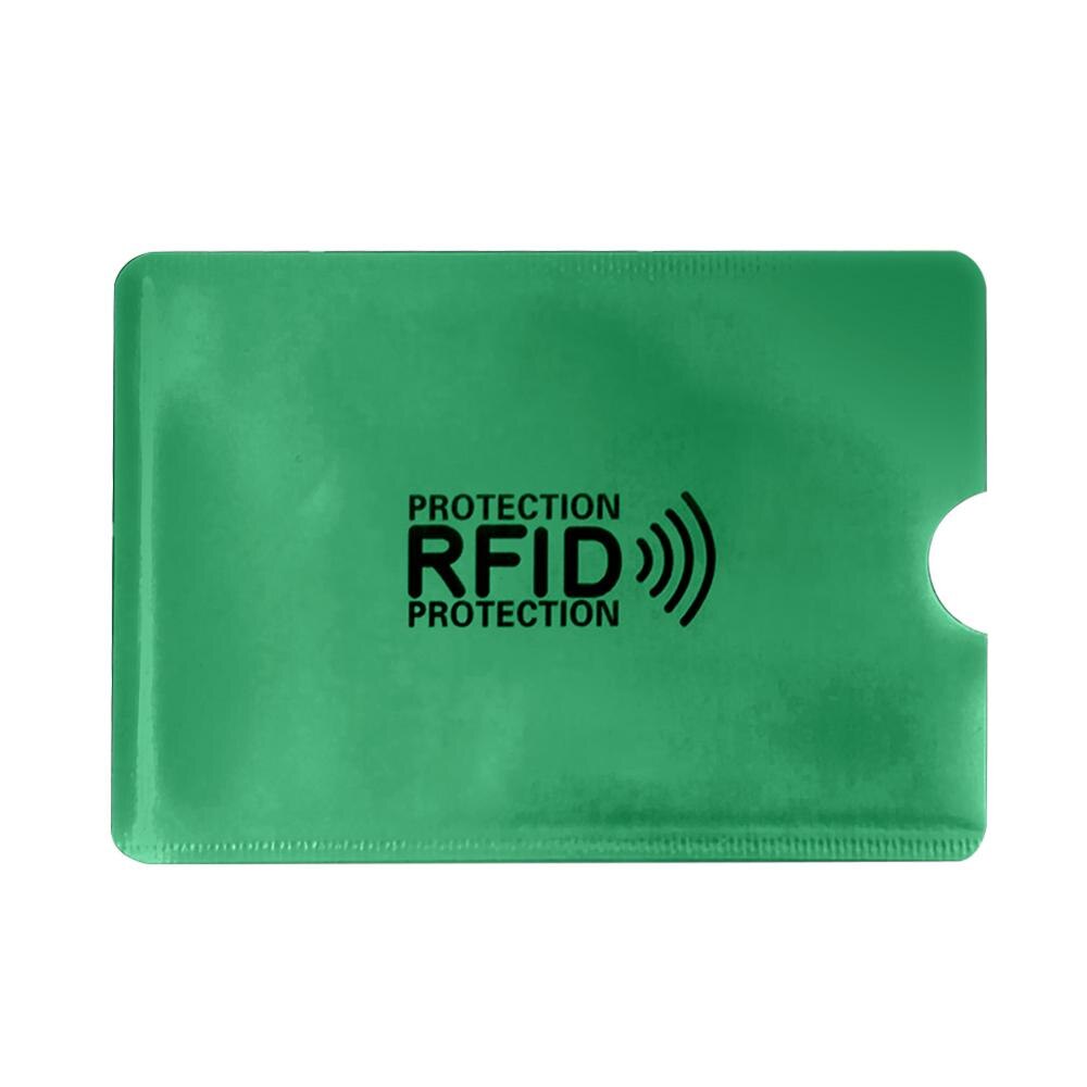 Unisex Casual 1/5 PC Anti Rfid Wallet Holder Reader Lock Bank Bank Protective Metal Credit Support NFC Card Holder: Green-5PC