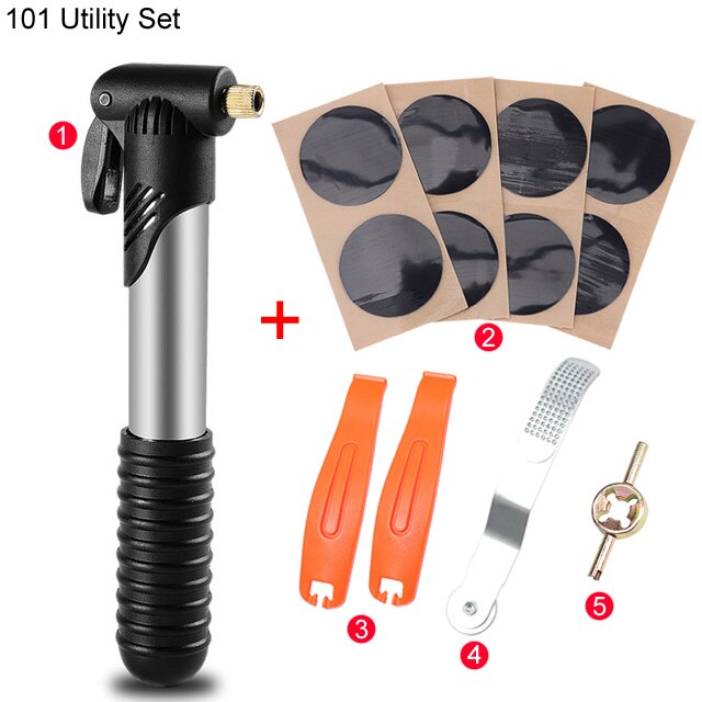 160PSI Hoge Druk Fietspomp Hand Mini Pomp Fiets Air Inflator Compressor Met Houder Voor Schrader/Presta Ventiel Fietspomp: Black 70PSI Set2