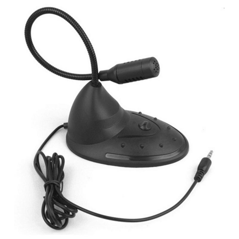 Flexible Stand Mini Studio Speech Microphone 3.5mm Plug Gooseneck Mic Wired Microphone for Computer PC Desktop Notebook