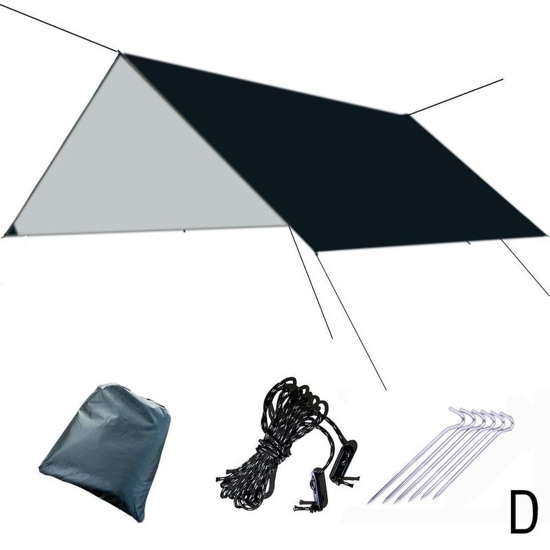 Tourist awning canopy tarpaulin tent shade ultralight garden canopy parasol outdoor camping hammock waterproof camouflage shelter: D