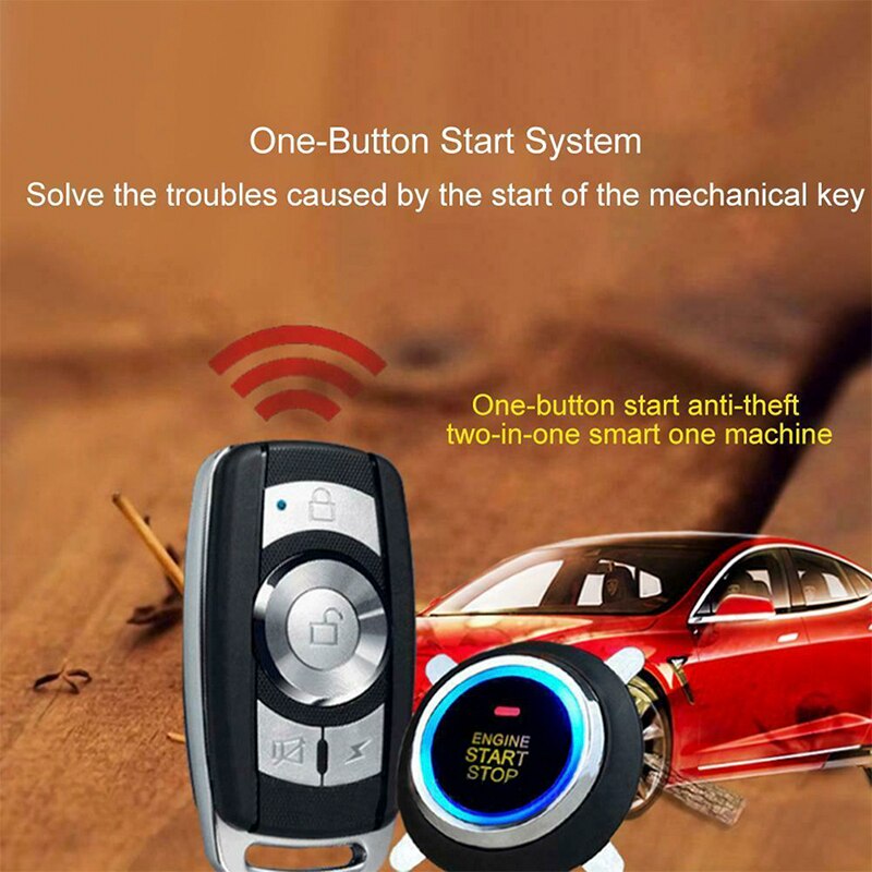 1set Auto Alarm Afstandsbediening Auto Keyless Entry Motor Start Alarmsysteem Remote Starter Stop Auto System Kit