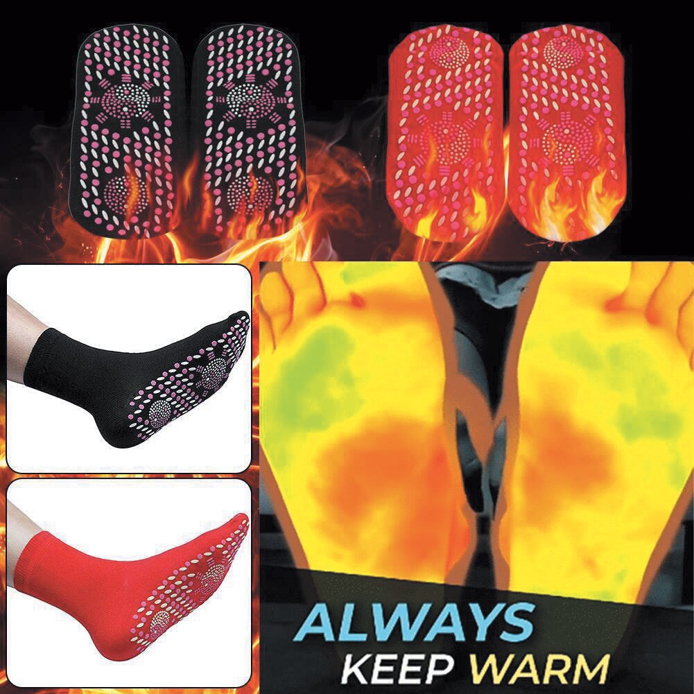 Tourmaline – Chaussettes magnétiques unisexe auto-chauffantes,accessoire de soins de santé respirant effet massage et confortable pour avoir les pieds au ,