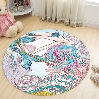 Mooie ronde ijsjes tapijt cartoon bedrukt badmat huishoudelijke woonkamer meisjes slaapkamer tapijten decoratie: 2