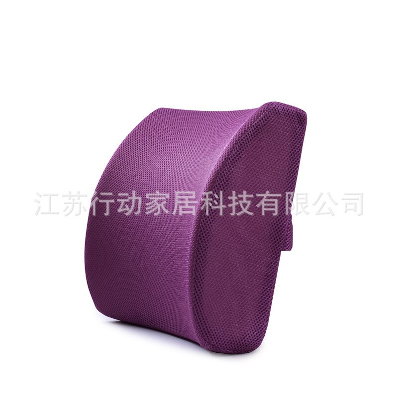 Moderne Minimalistische Memory Foam Kussens Kantoor Trage Rebound Lumbale Kussen Comfortabel En Ademend Auto Kussen Voor Terug: Flannel Purple