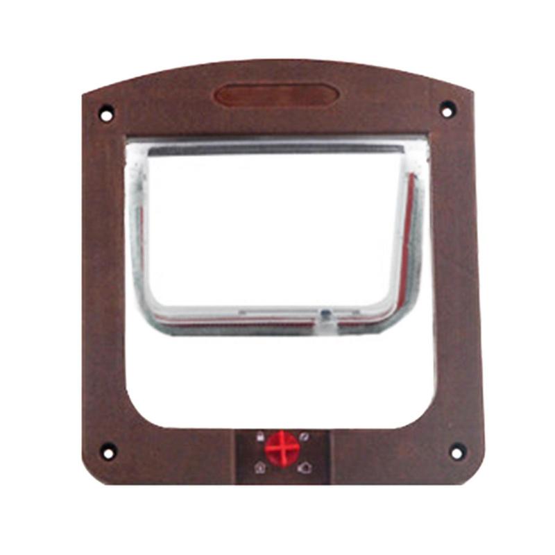 4 Way Locking Pet Security Flap Door For Dogs Cats Pet Gate Door Kit For Wooden PVC Metal Door Brick Wall Accessories