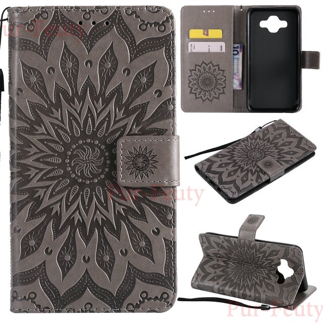 Coque pour samsung galaxy  j7 neo  j701 j701f/ ds  j701mt coque flip cover 3d peinture portefeuille pour sm -j701f/ ds sm -j701mt sm -j701m: Boîtier gris
