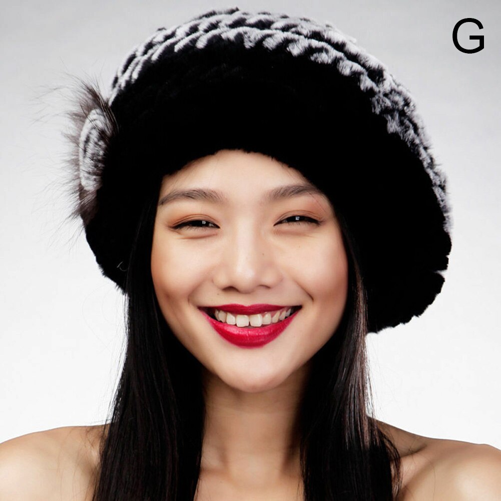 Winter Beret Faux Fur Hat Women Soft Warm Caps Knitted Accessory Comfortable Outdoor B2Cshop