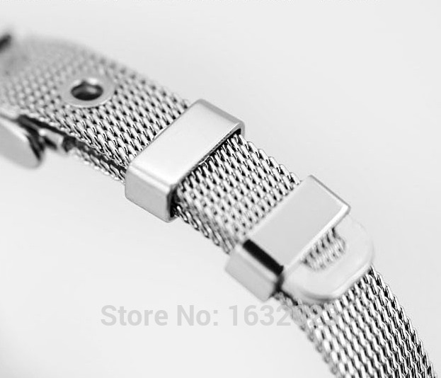 20 PCS/Lot 8 MM en acier inoxydable maille bandes Bracelet bricolage accessoires bracelets Fit 8mm glisser charmes WB06