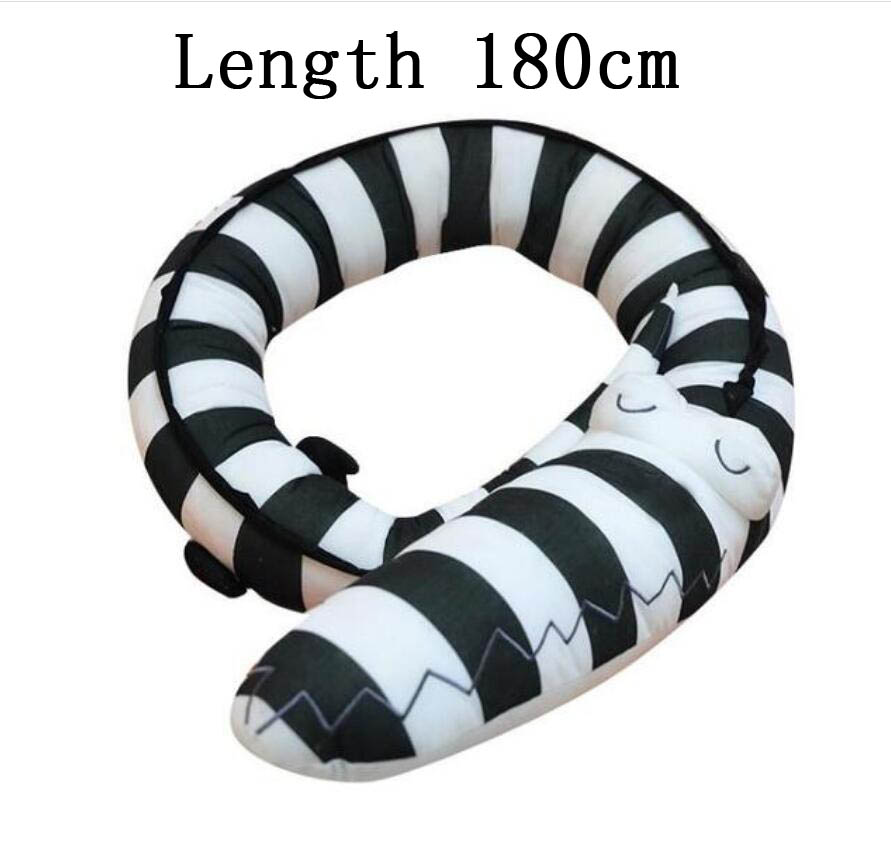 Long Pillow Children Bed Fence Baby Anticollision Pillows Bedside Soft Crib Bumper Children Newborn Cradle Bumpers: black zebra