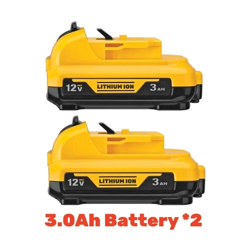 Para baterías recargables DeWalt DCB120 - DCB127 - Batería de repuesto de iones de litio máxima de 3000 mAh y 12 V.: Gris