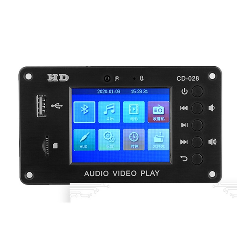 Decodificador de Audio y vídeo con Bluetooth, Mp5 de 2,8 pulgadas, pantalla LCD, DTS, sin pérdidas, módulo Bluetooth, vídeo HD, FM, placa de decodificación APE/WAV