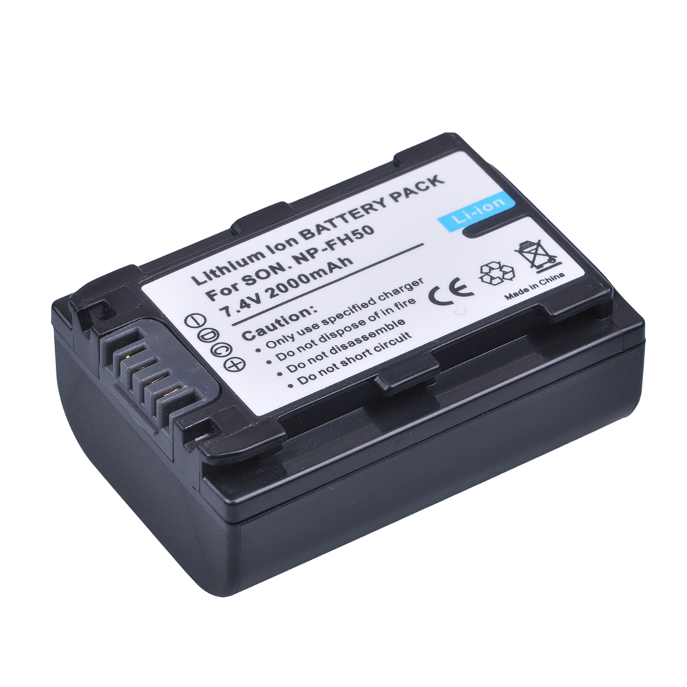 PowerTrust-baterías de cámara 2000mAh, 1 unidad, NP-FH50 NP FH50, para Sony A230, A330, A290, A390, DSC-HX1, HX100, HX200, HDR-TG1E, TG3, TG5, TG7