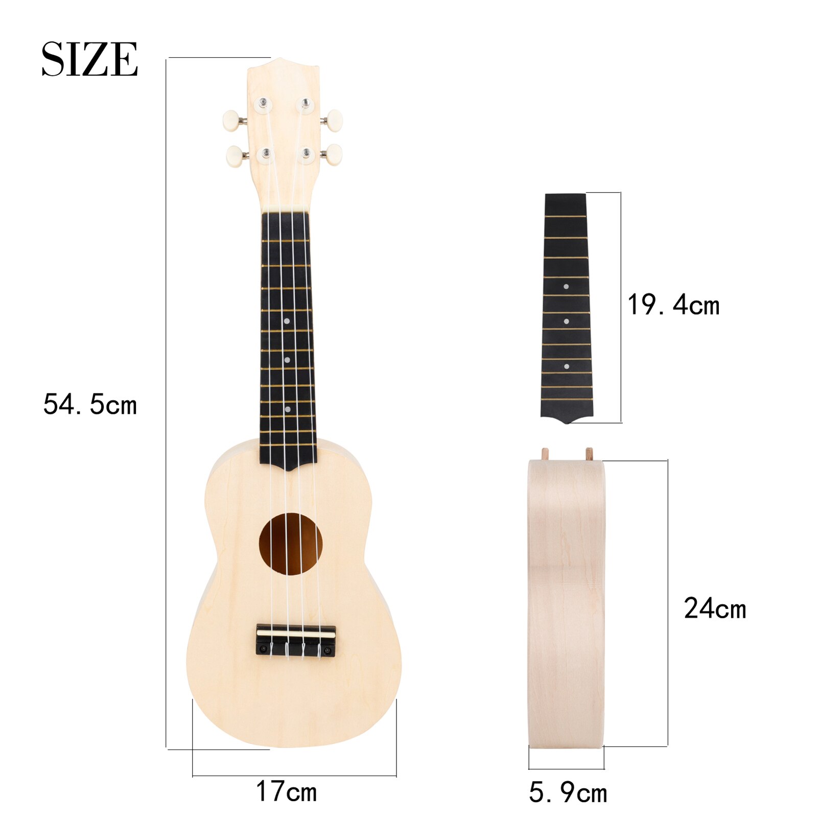 21-Inch DIY Ukulele Semi-Finished Ukelele Kit DIY Painting Uke Kit Unfinished Ukulele Set Stringed Instrument Gitf