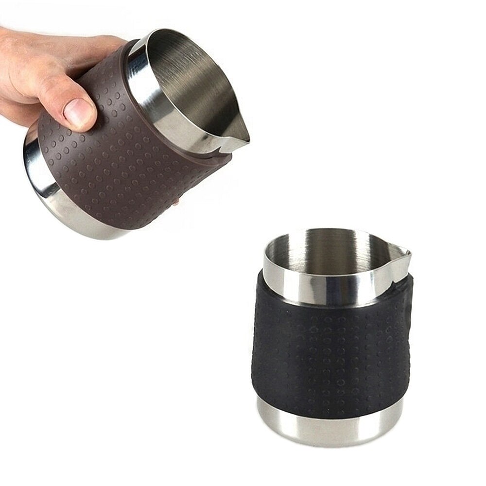350ml siliconen gel melkschuimkannetjes van roestvrij staal espresso koffiekannetje barista ambachtelijke koffie latte melkschuimkannetje