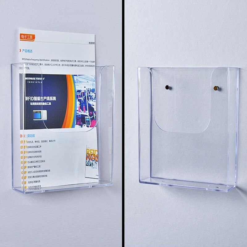 Clear Wall Mount Frame Acrylic Sign Poster Holder Acrylic Picture Price Tag Label Frame Label Display Desk