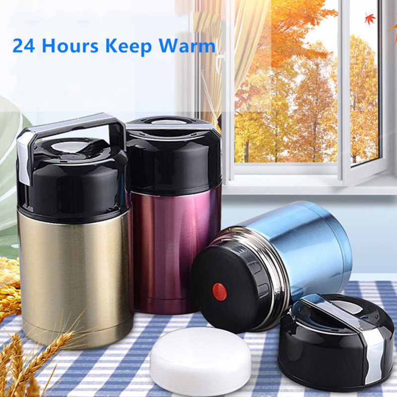 Boîte à déjeuner Thermos de grande capacité 800ML/1000ML, conteneurs portables en acier inoxydable pour aliments et soupe, flacons sous vide Thermocup