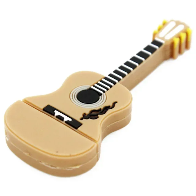 Unidad Flash USB 2,0 para guitarra de dibujos animados, 4GB, 8GB, 16GB, 32GB, 64GB, 128GB, unidad de bolígrafo Musical, memoria para violín, capacidad Real, disco U bonito