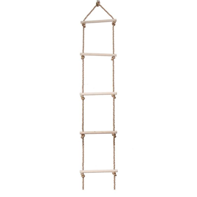Legno Scala di Corda Multi Pioli Bambini Arrampicata Indoor Outdoor Garden Giocattolo Sicuro Sport Altalena di Corda Girevole Rotary Strumenti Connettore: 5 Rungs
