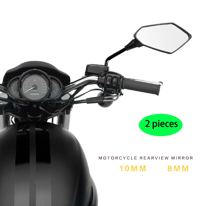 2 stks/paar Universele 8mm 10mm Motorfiets Spiegel Scooter E-Bike Achteruitkijkspiegels Elektromobiel Achterkant Bolle Spiegel