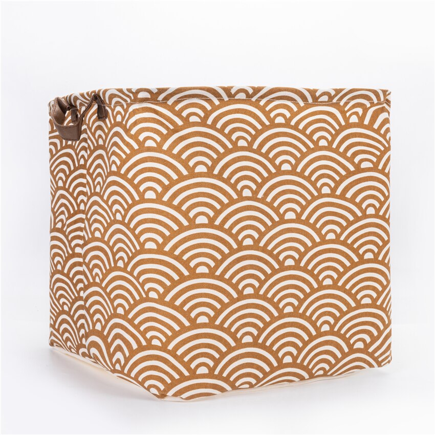 Cube Folding Cotton Linen Fabric Storage Box Clothes Toys Storage Basket For Toys Organizer Home Laundry Basket With Handle: 15