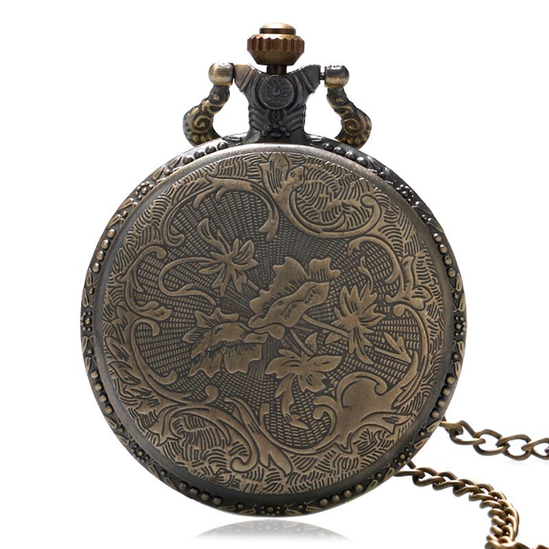 Bronze Vintage Hollow Pocket Watch The Prague Astronomical Clock Style Men Women Neckalce Pendant Souvenir Christmas