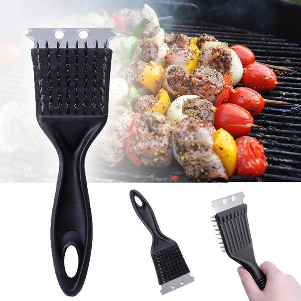 1 pc Stainless Steel Grill BBQ Cleaning Brush Barbecue Cooking Tool Useful Cleaner Outdoor Steam Home BBQ