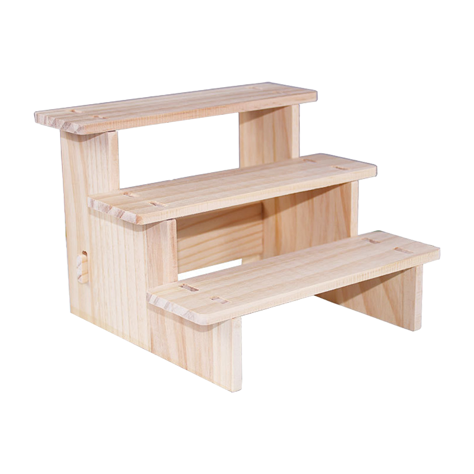 Wooden Riser Display Shelf Organizer Rectangle Wood Display Riser Stand for Dessert Cupcake Jewelry Collectibles Display Riser
