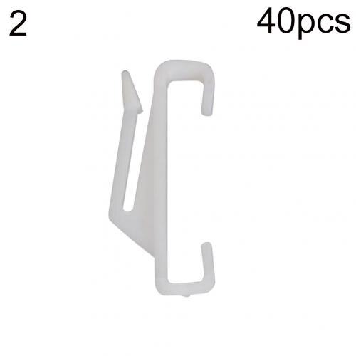 40Pcs Window Curtain Rod Slide Rail Track Glider Drape Pole Runner Loop Hook: 2