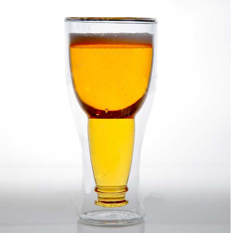 350ml dubbelväggig ölglas vattenflaska hop och ner ölmugg min flaska kristall dricksmuggar muggar