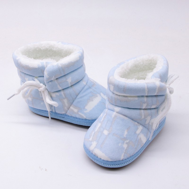 Weixinbuy baby sko baby støvler støvletter pige ffloral print tyk vinter blød spædbarn dreng varm sko 0-18m: L1