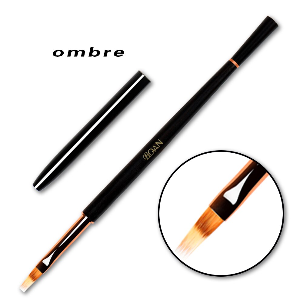 BQAN – ensemble de pinceaux à ongles avec manche en bois de santal, brosse pour Nail Art, brosse pour Gel, brosse de revêtement pour ongles, outil de manucure: Ombre