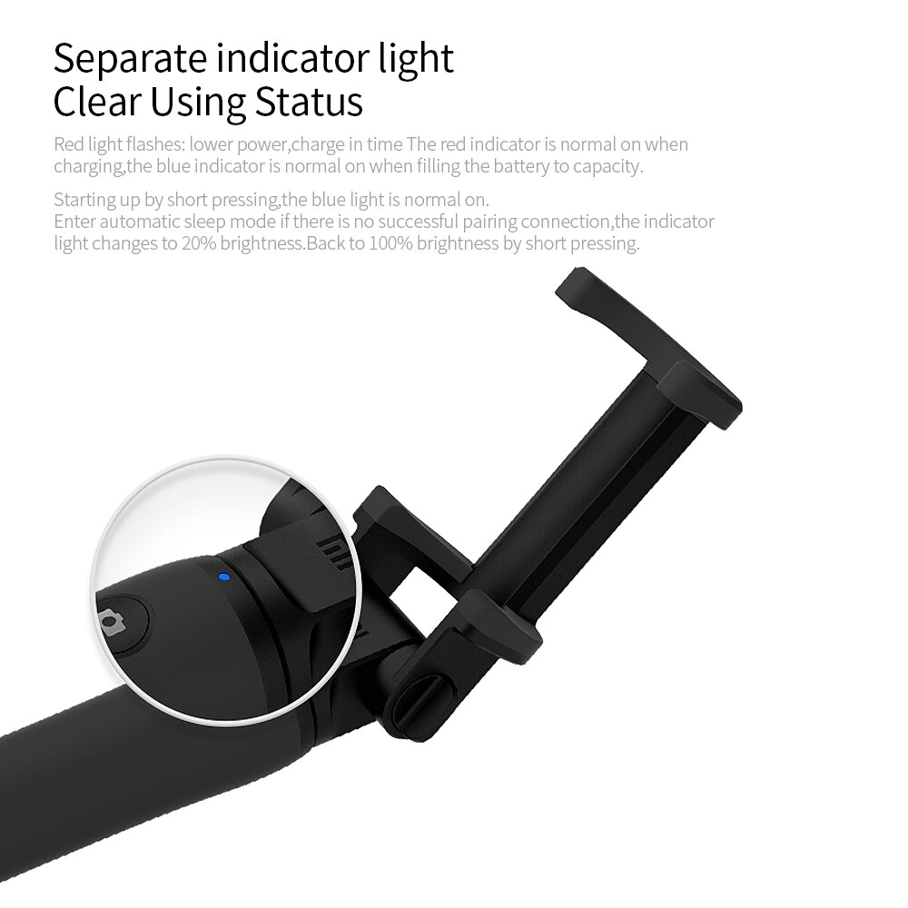 Xiaomi LYZPG01YM BT Selfie Stick 270 grado rotación Total de antideslizante palo Selfie para teléfono para Android/IOS negro