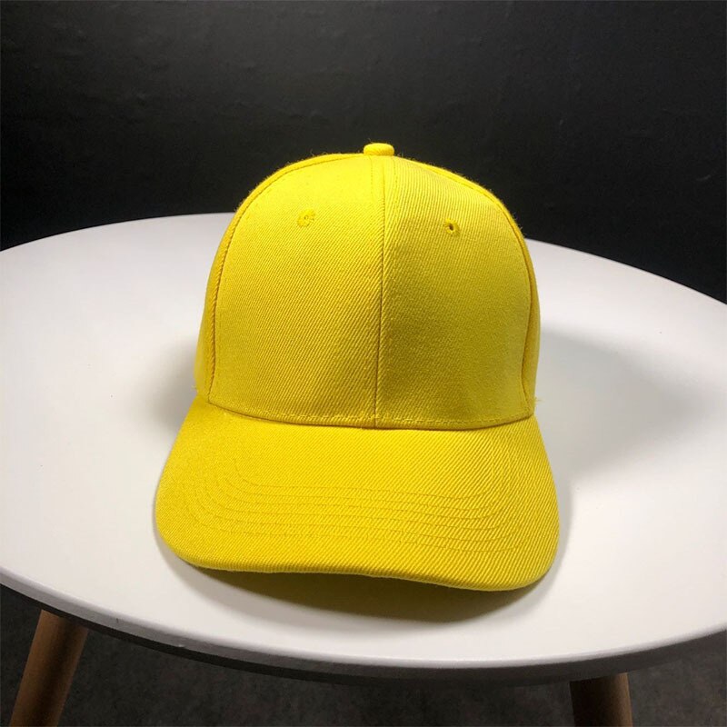 Men Women White Baseball Sports Caps Fited Adjustale Sun Visors Plain Casual Hats: Yellow