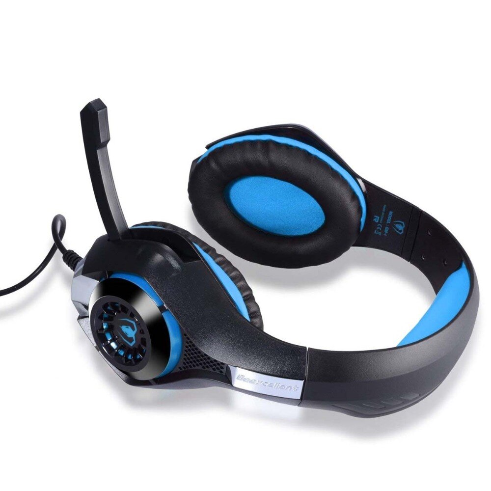 Beexcellent Stereo Gaming Headset Casque Deep Bass Stereo Game Headphone with Mic LED Light for PS4 Phone PC Laptop Gamer