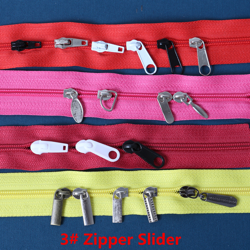 25pcs 3# Zinc Alloy Auto Lock Automatic Zipper Puller Sliders for Nylon Zippers Home Textiles zip slider